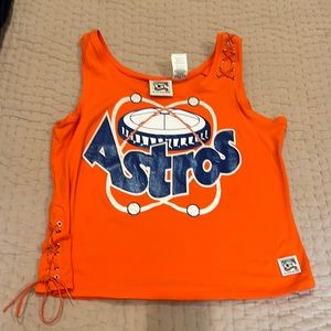 Houston Astros Ladies retro tank with side and shoulder ties